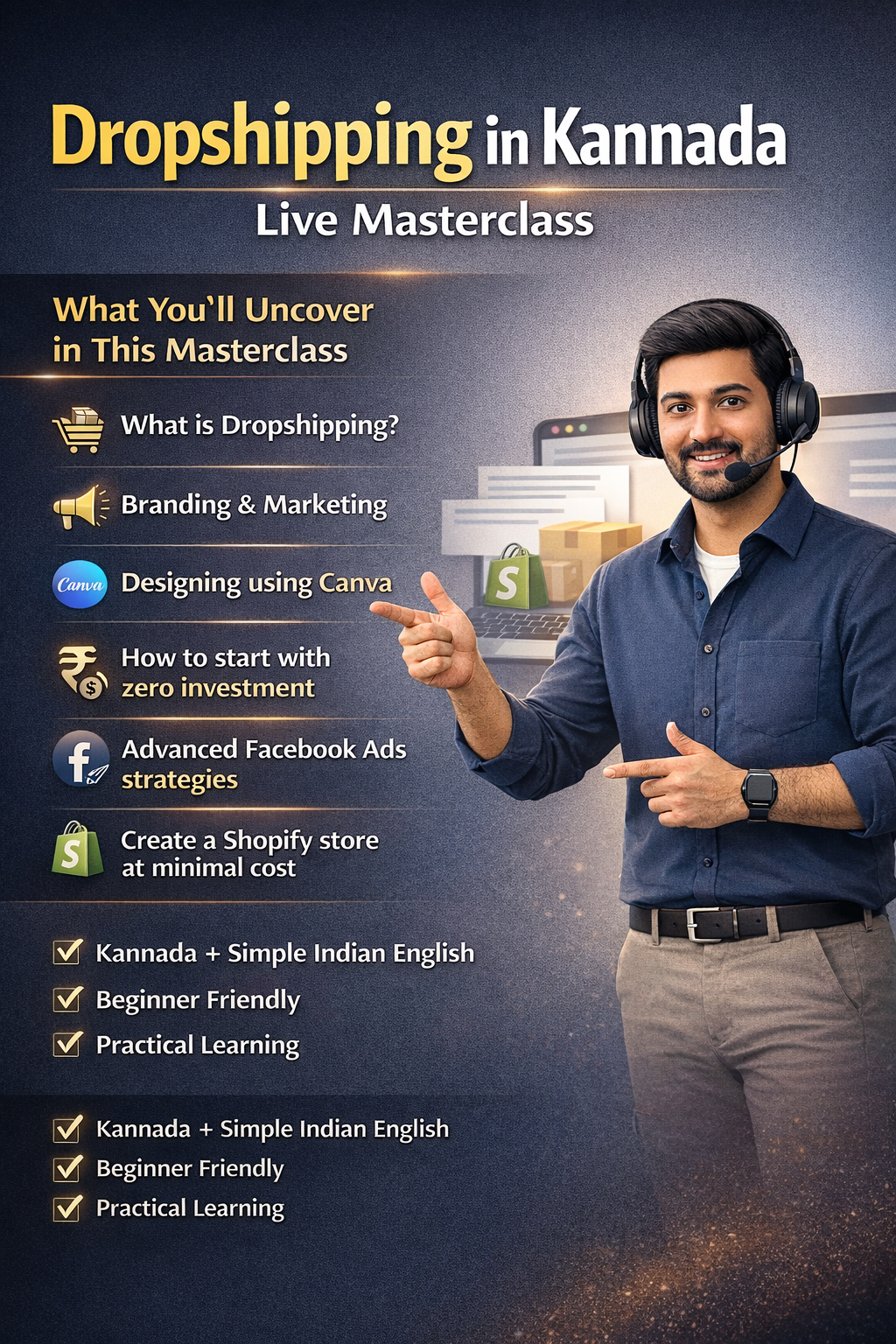 10th May Sunday - Dropshipping in Kannada Live Webinar