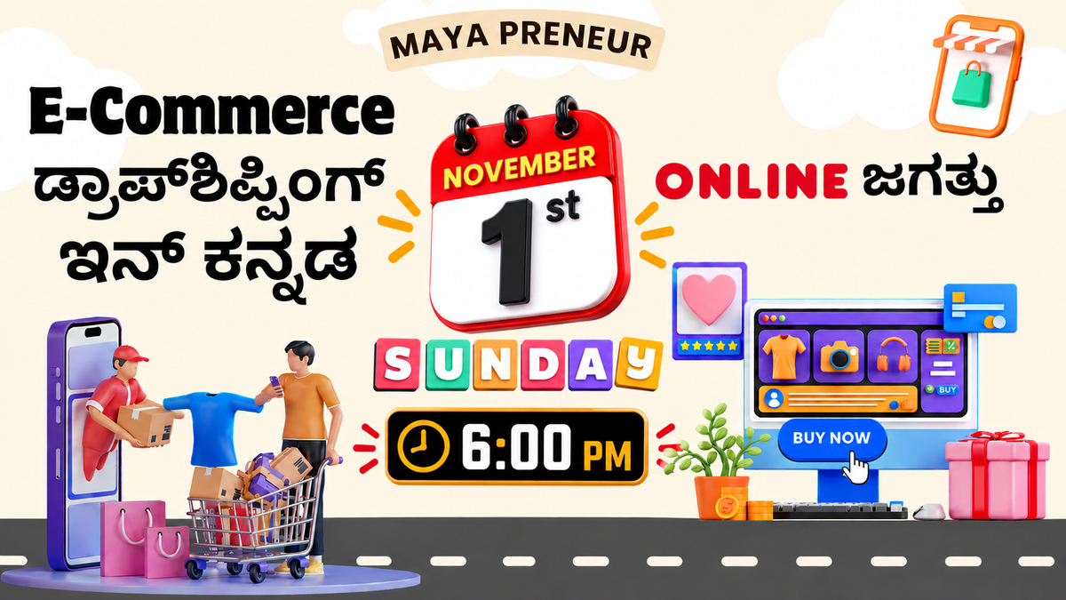 1st November Sunday - Dropshipping in Kannada Live Webinar